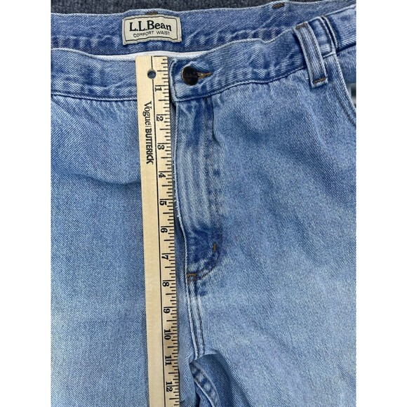 LL Bean Jeans Mens 42x29 Blue Comfort Waist Elastic Light Wash 100% Cotton Denim - Picture 8 of 9